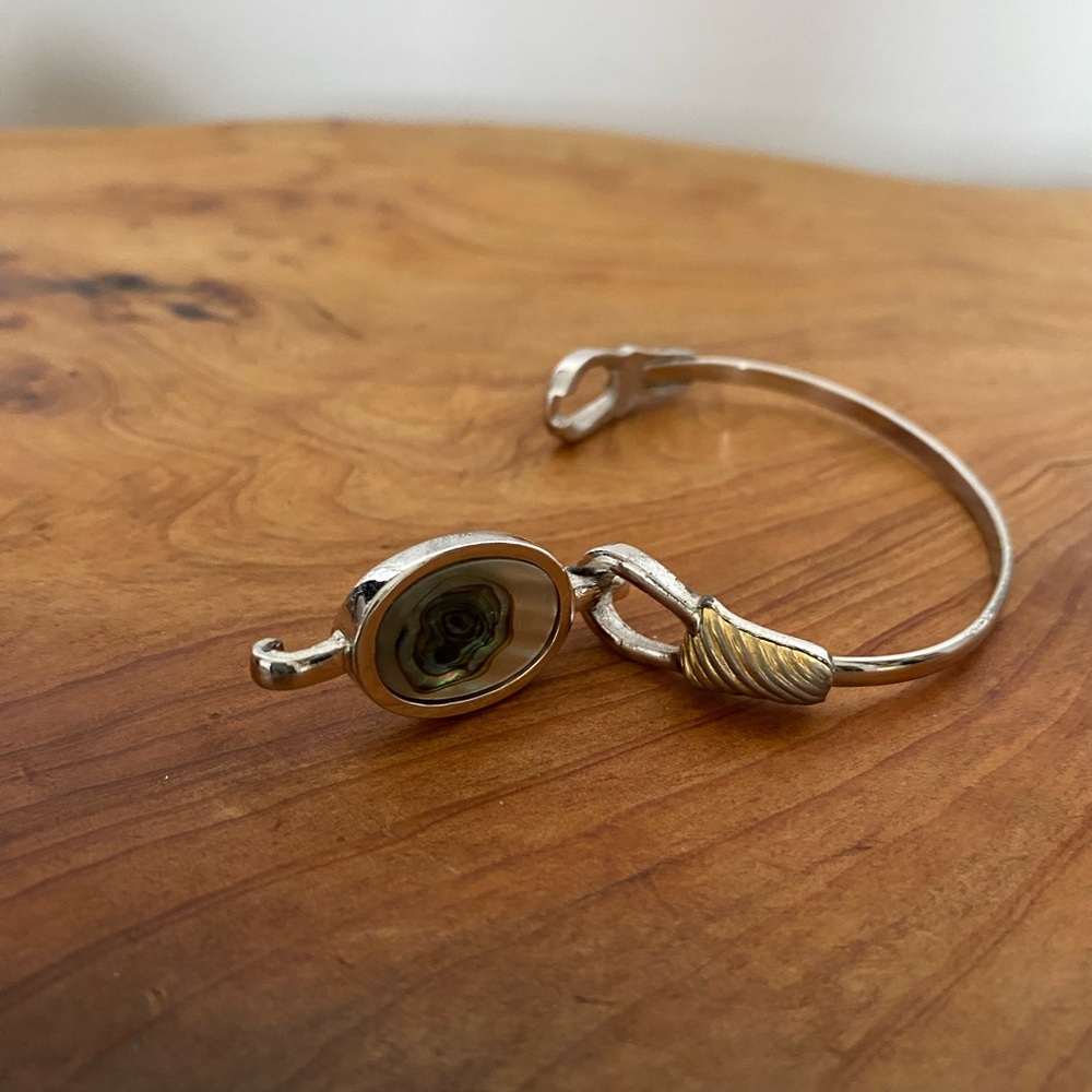 Avon Abalone Shell Bangle Bracelet - image 6